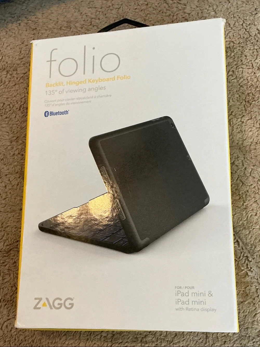 Folio Bluetooth Hinged Keyboard Case for iPad mini - Black